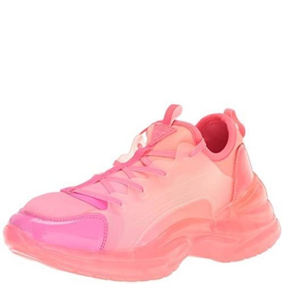 Guess Women's Colors Sneaker, Fuschia/Clear, 7 - Picture 1 of 1